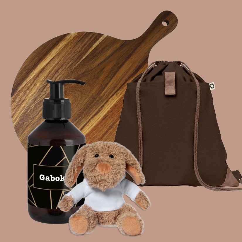 Bruine relatiegeschenken bedrukken met jouw logo