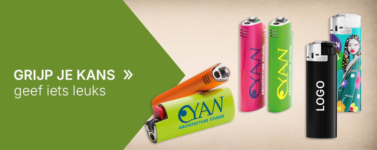 Bedrukte aanstekers met logo als promotionele giveaway voor beurzen, evenementen en marketingacties