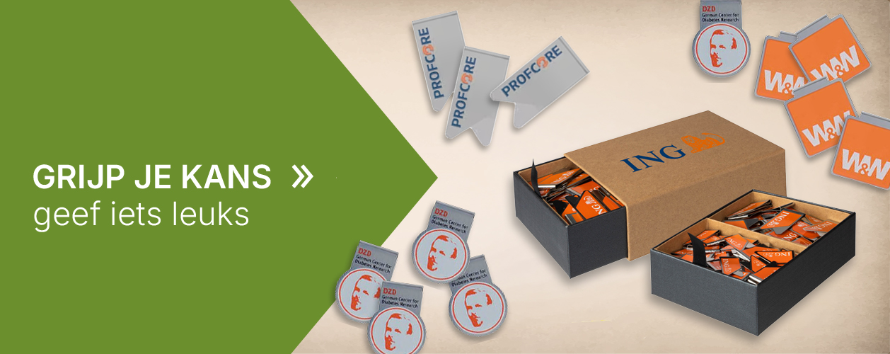 bedrukte paperclips met logo voor kantoor, seminar en relatiegeschenk