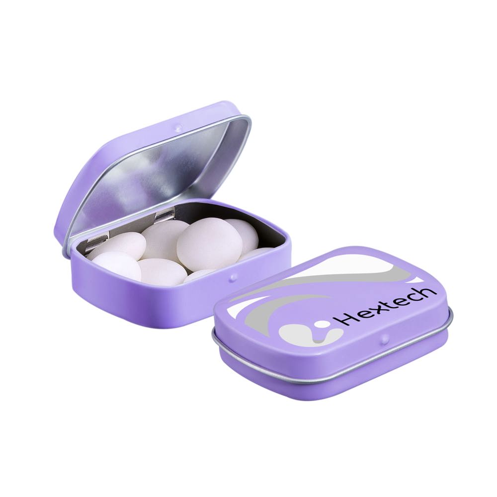 Mini scharnierblikje met Mentos mints - Lila