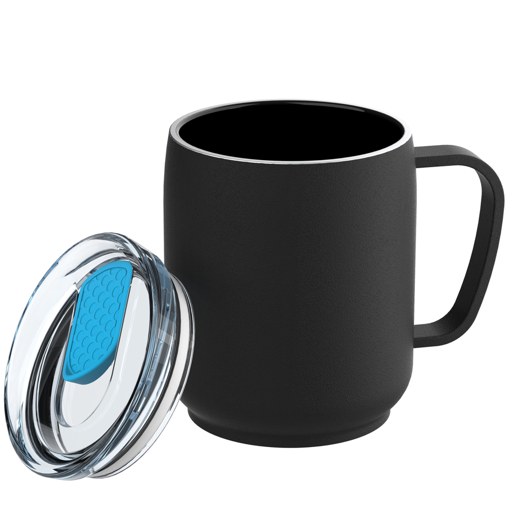 Thermobeker RETUMBLER-myNIZZA CERAMIC - zwart, cyaan, transparant