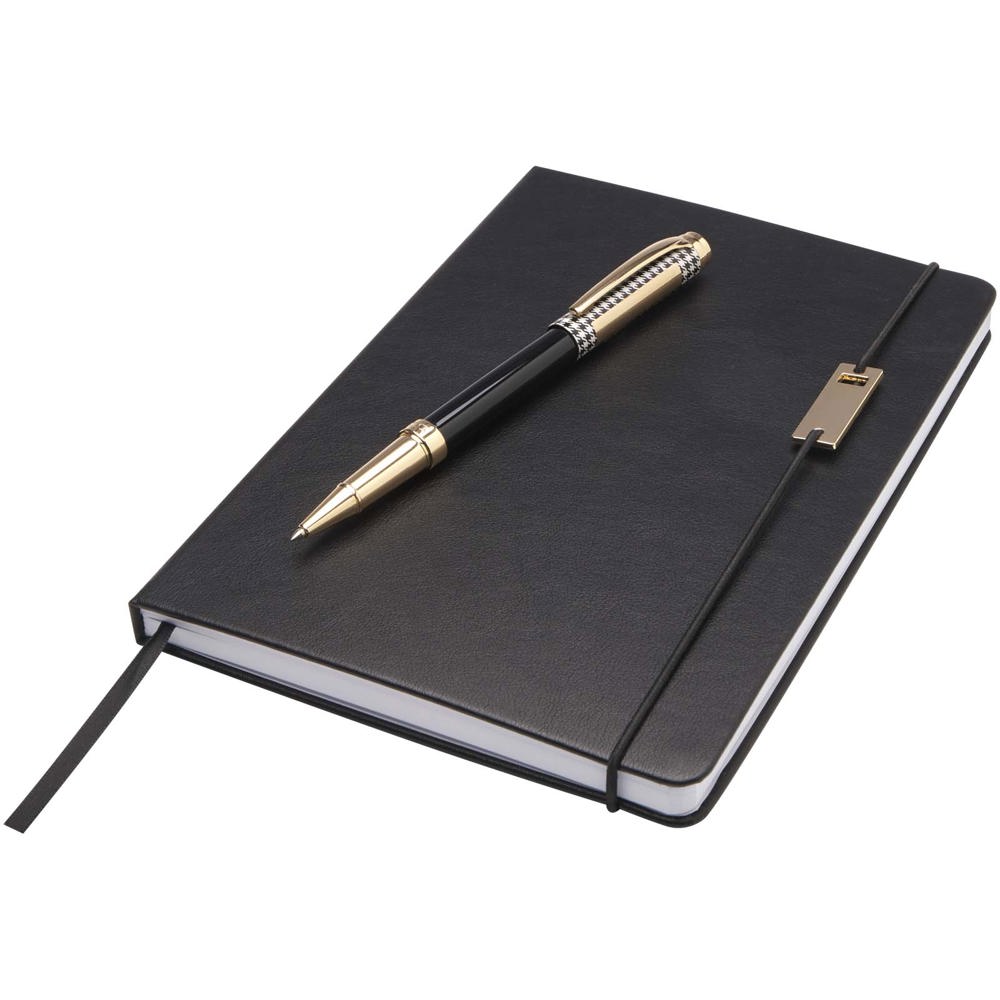 Legato set met A5 notitieboek en rollerbalpen (blauwe inkt)