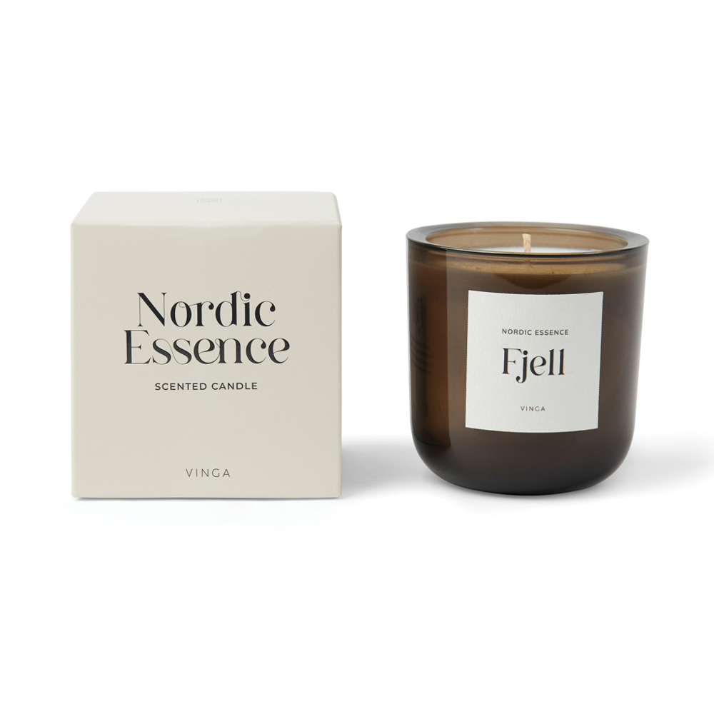 VINGA Nordic essence geurskaars groot - gebroken wit, donkerbruin (± PMS 7527 off white/ ± PMS Dark brown)