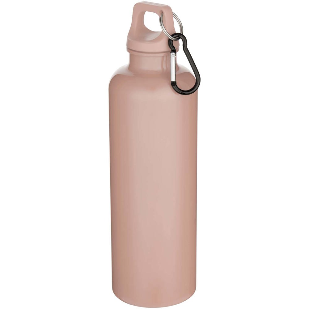 Oregon 750 ml effen RCS gerecycleerde plastic drinkfles met karabijnhaak - Oudroze