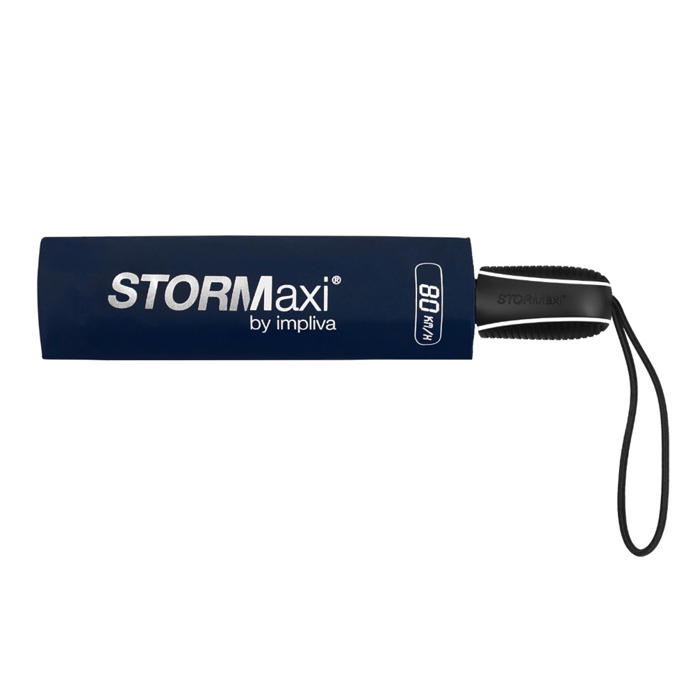 STORMaxi - Arodynamische opvouwbare stormparaplu - Handopening - Windproof -  90 cm - Marine blauw