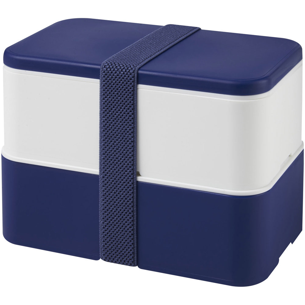 MIYO 700+700 ml dubbellaagse lunchbox - Blauw, Wit, Blauw