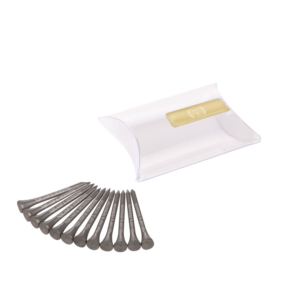 Pillowpack met 12 tees 70 mm - Zilver