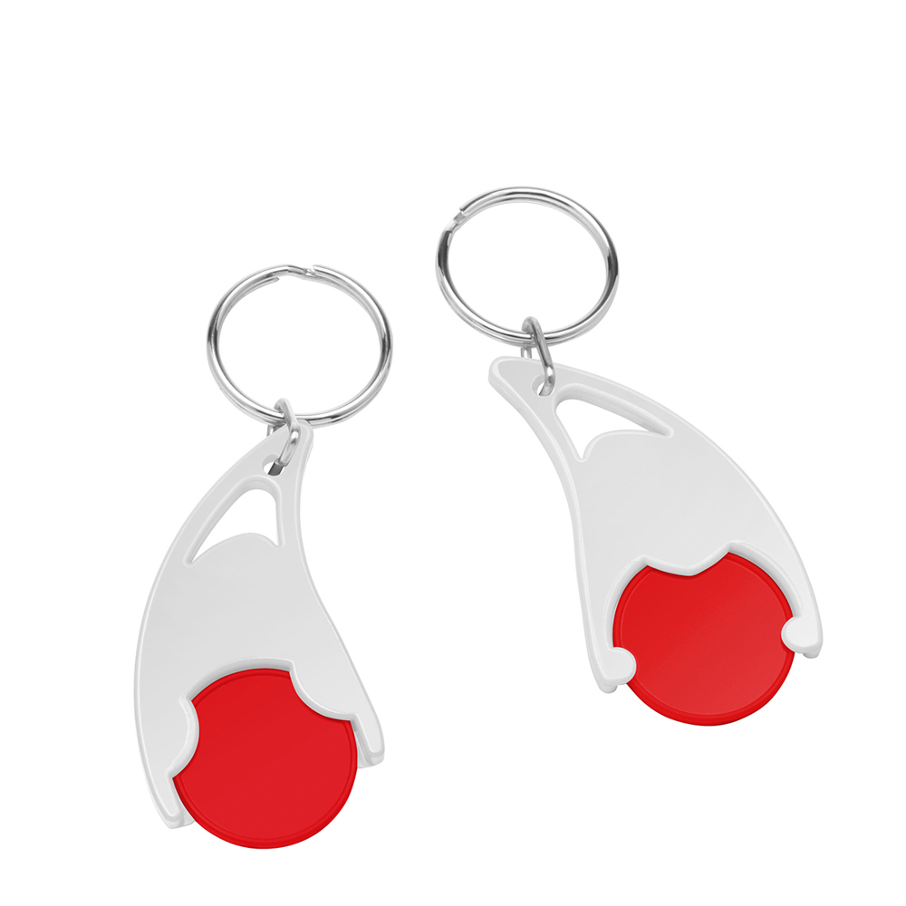 Chiphouder met winkelwagenmuntje 1€ "Epsilon" - Rood/Wit