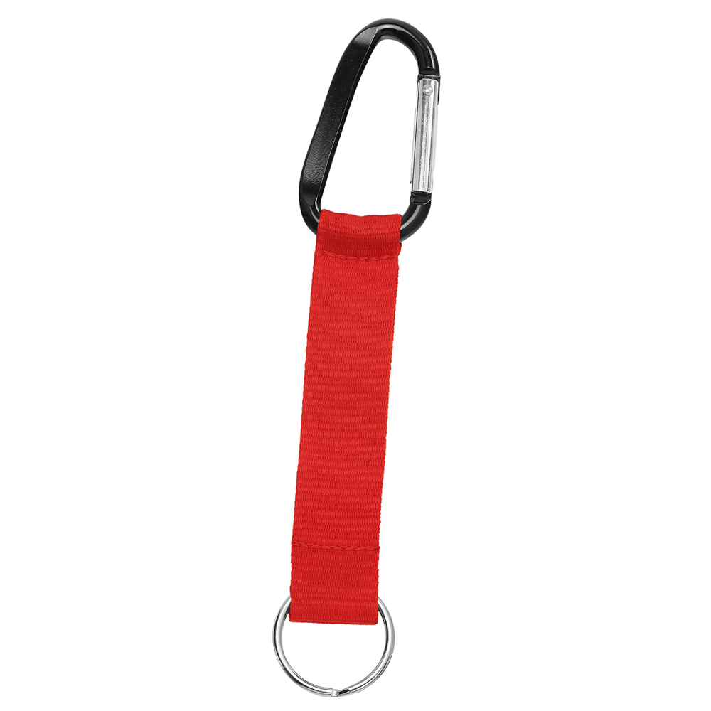 Korte keycord "Duo" - karmozijnrood/zwart
