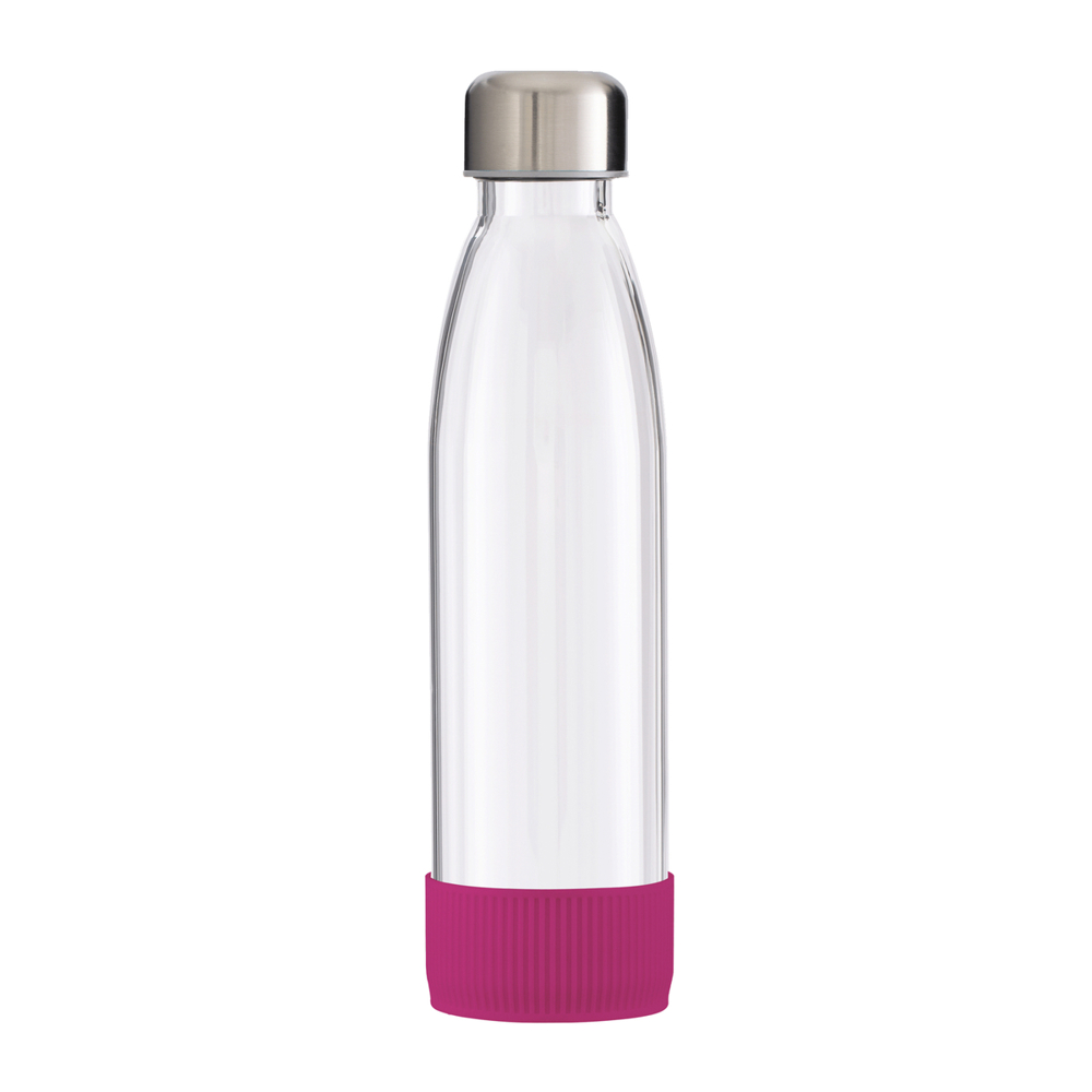 Fles GLASS - magenta, zilver, transparant