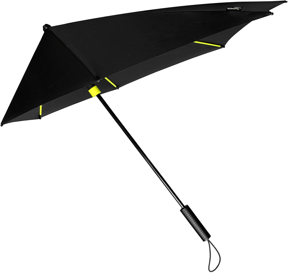 STORMaxi - Arodynamische stormparaplu - Handopening - Windproof -  92 cm - Zwart / Geel (± PMS Zwart / YELLOW C)