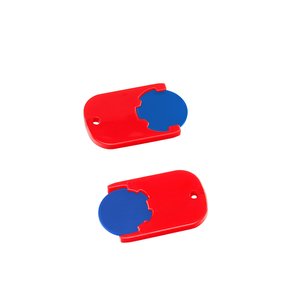 Chiphouder met winkelwagenmuntje 1€ "Gamma" - blauw/rood