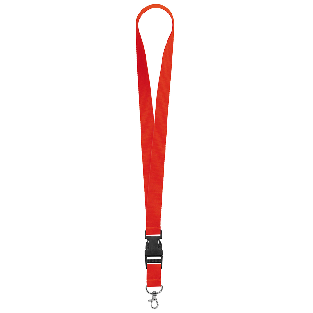 Keycord "standaard", breedte 25 mm - signaalrood