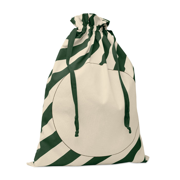 LAUKKU - Grote katoenen tas kerstmotief - Groen