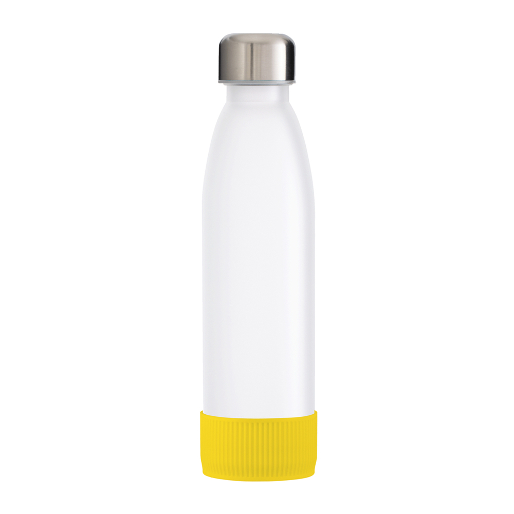 Fles GLASS - geel, zilver, wit