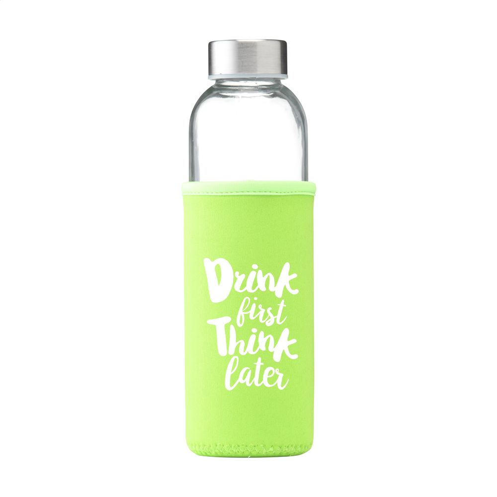 Senga Glass 500 ml drinkfles - Limegroen
