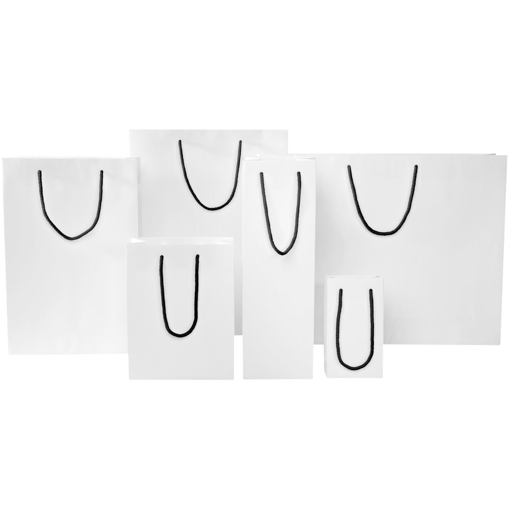 Handgemaakte 170 g/m2 integra papieren tas met PP woven handgrepen - 31 x 12 x 41 cm