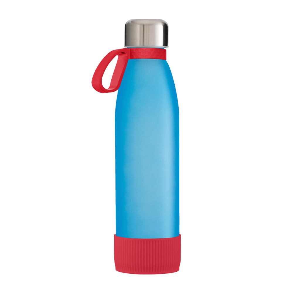 Fles GLASS - rood, zilver, cyaan
