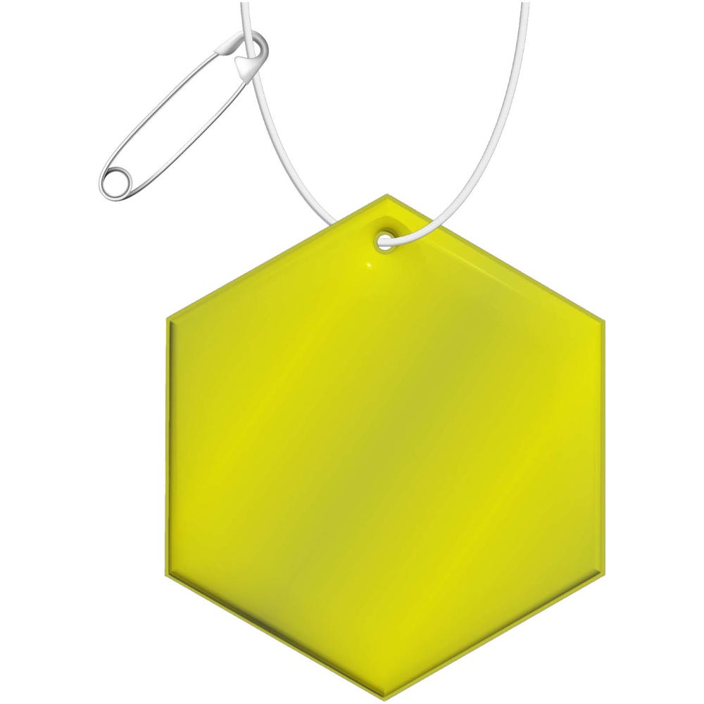 RFX™ H-12 zeshoekige lichtgewicht reflecterende PVC hanger - Neon Geel
