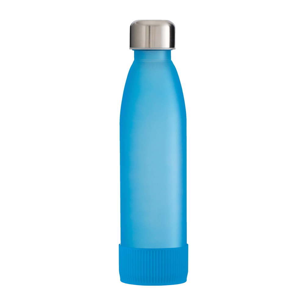 Fles GLASS - cyaan, zilver