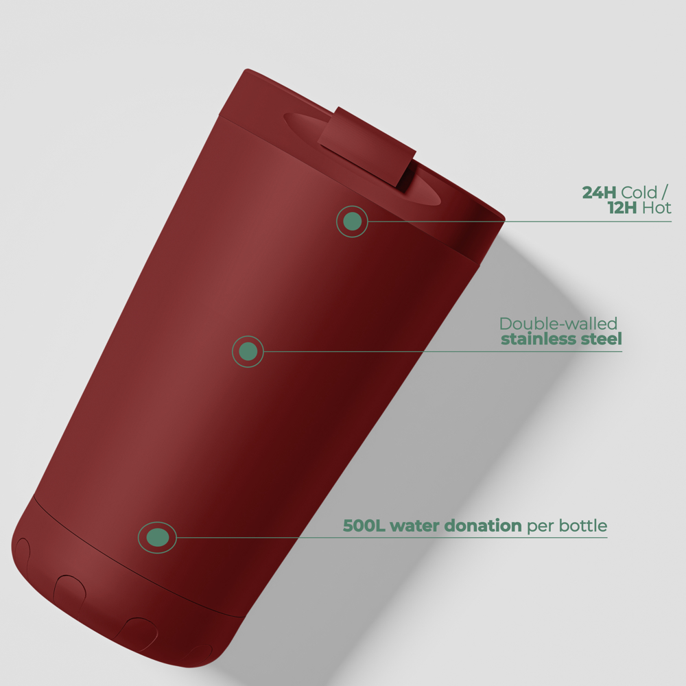 Thermosbeker / Koffiebeker - Rood - 350 ml