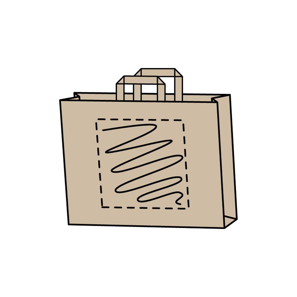 Snacktas hardloper, 26 x 17 x 25 cm, kraft bruin, 1 zijde, 80 grams, platte handle
