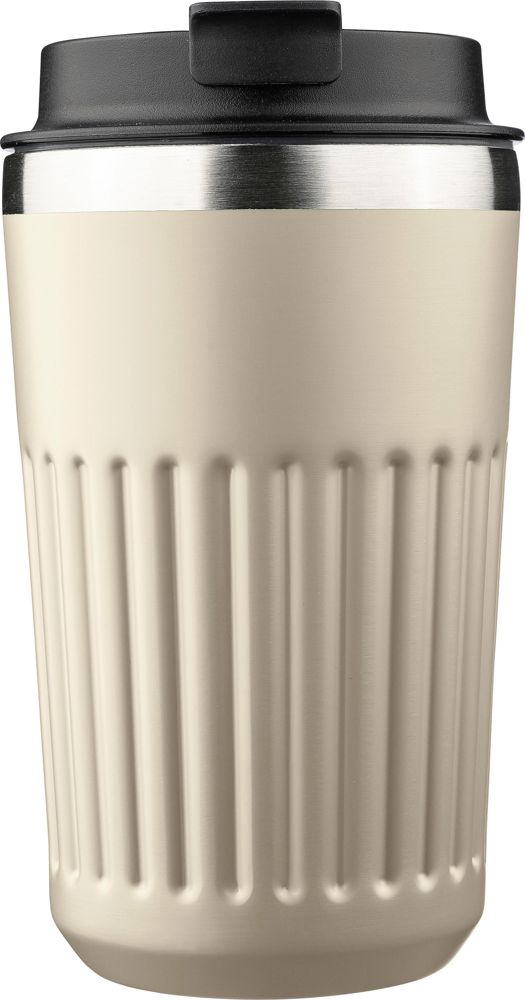 Gerecyclede roestvrijstalen reismok (400 ml) Chiara - Beige