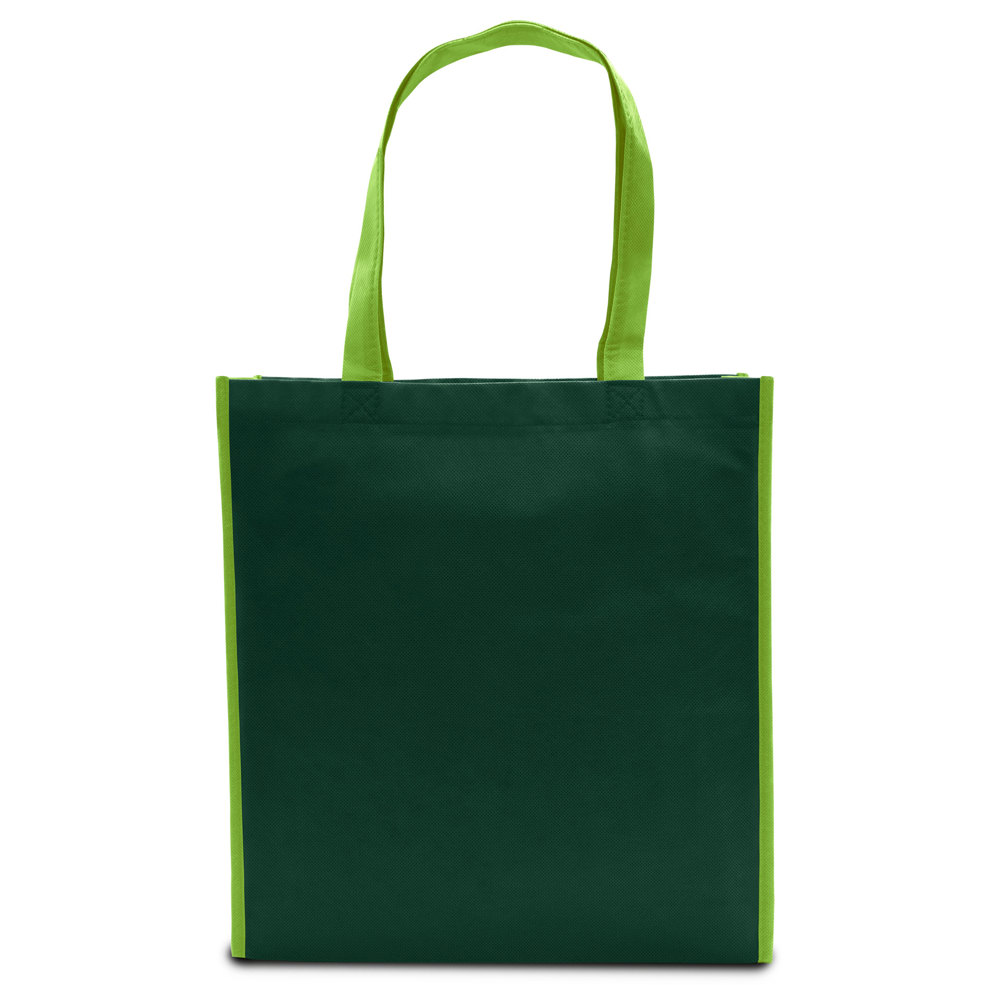 LISBOA – Shopper met bodem- en zijvouw - Donker-/Lichtgroen