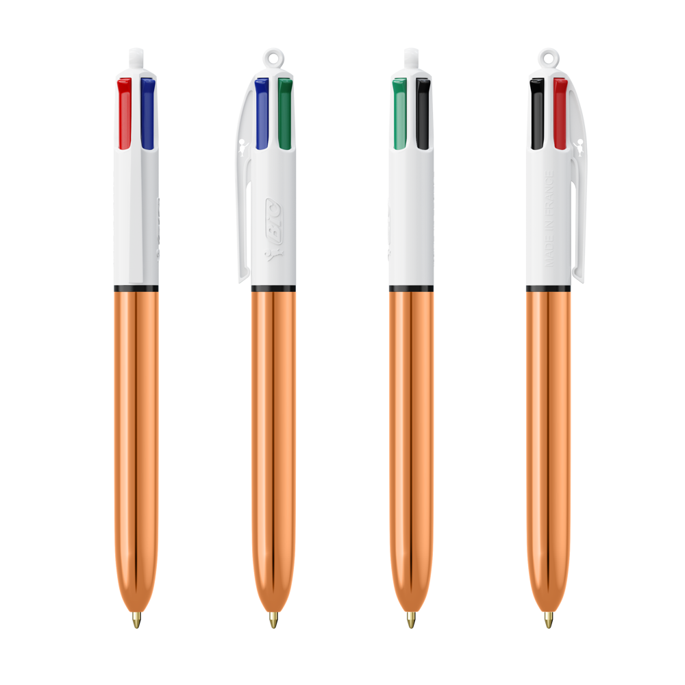 BIC® 4 Colours Shine balpen + Lanyard