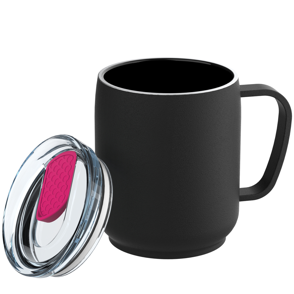 Thermobeker RETUMBLER-myNIZZA CERAMIC - zwart, magenta, transparant