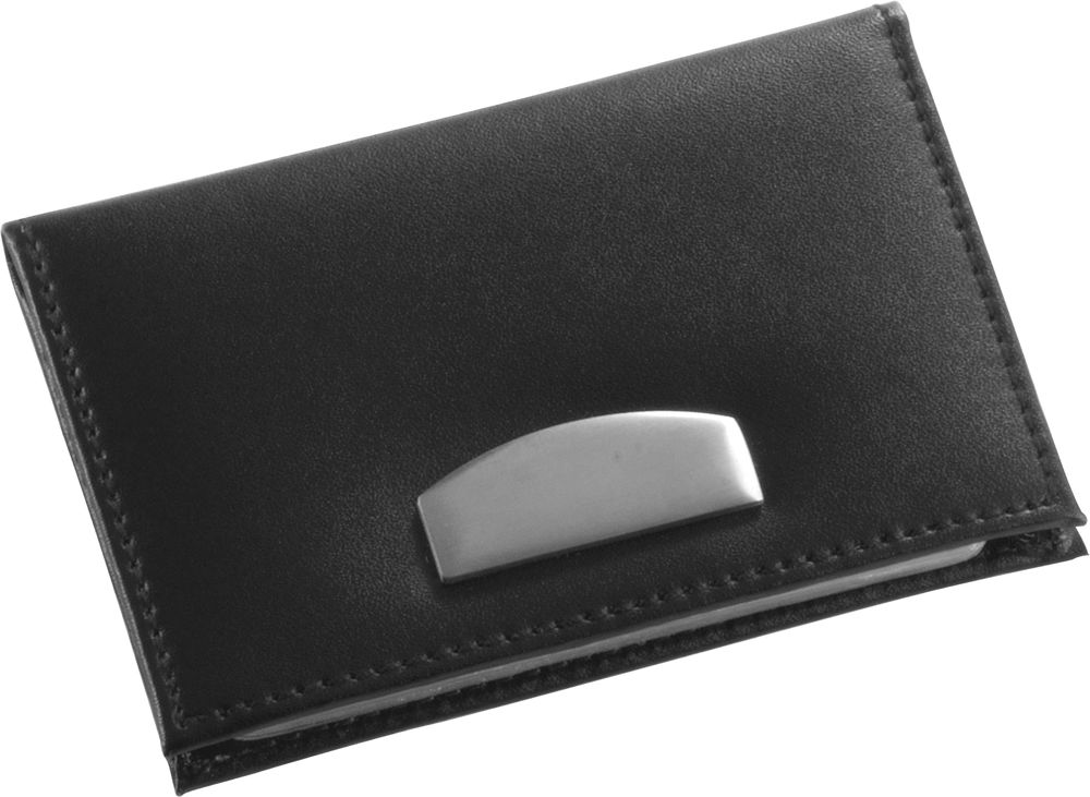 bonded lederen creditcardhouder Bethany - zwart