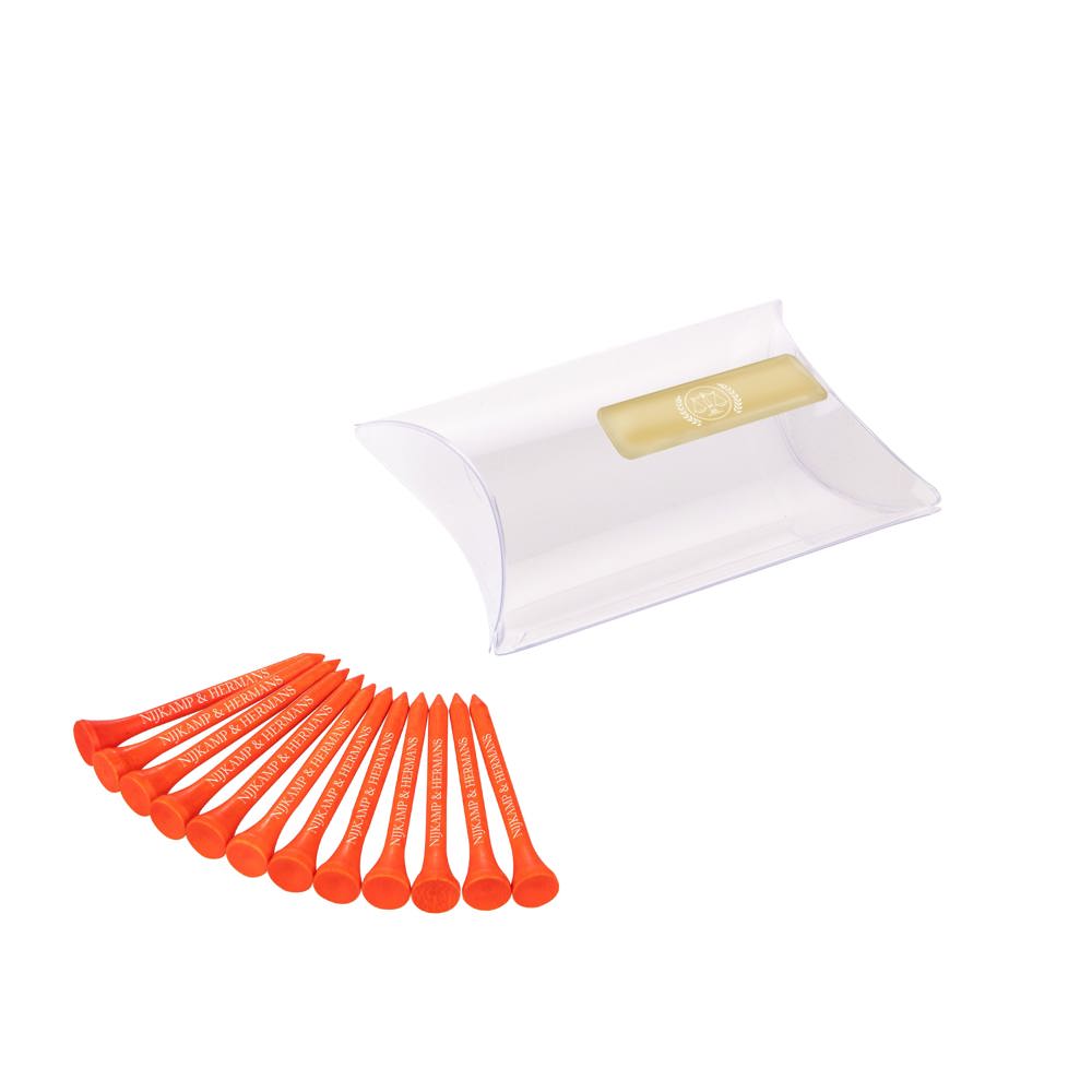 Pillowpack met 12 tees 70 mm - Neon oranje