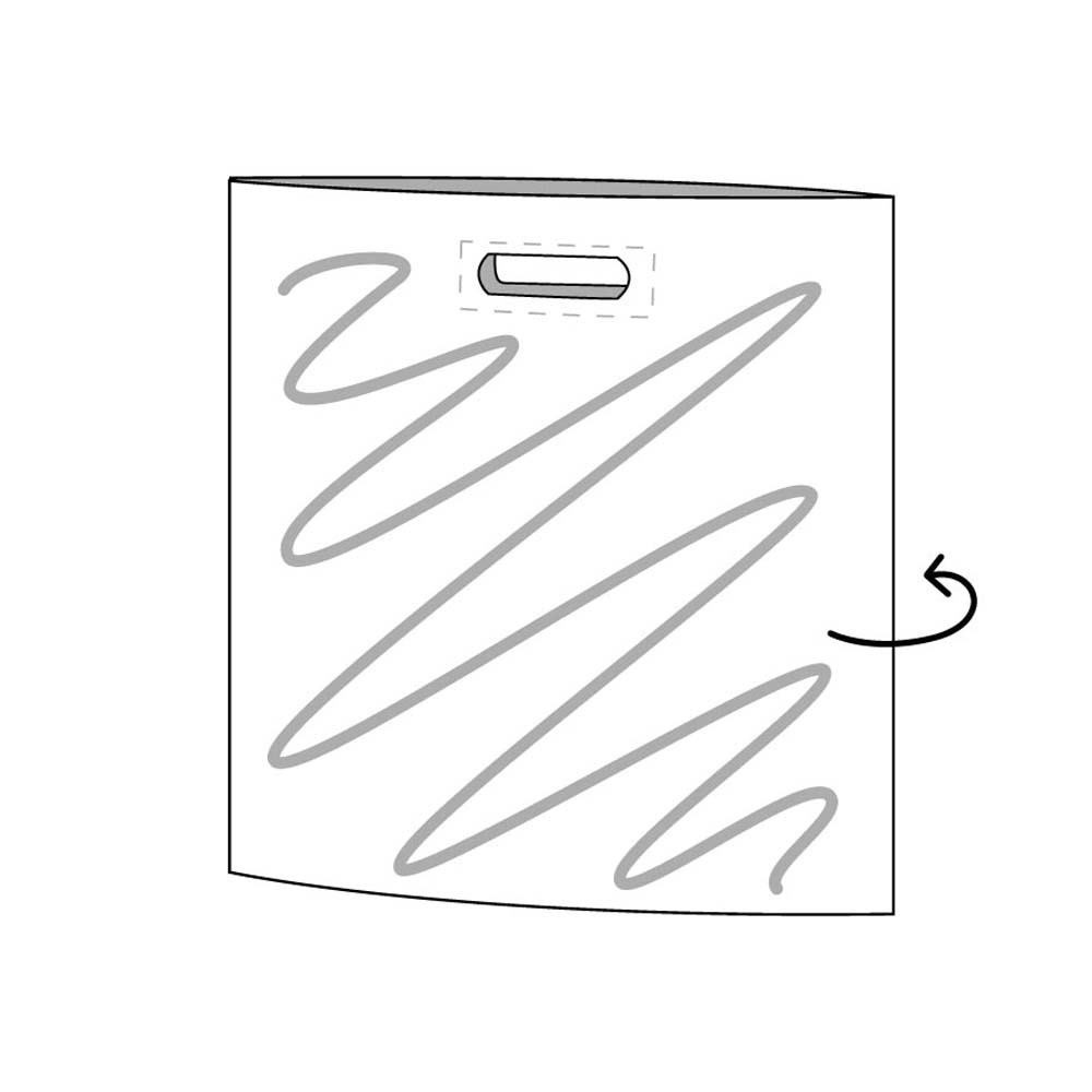 Plastic tas, 45 x 45 x 7,5 cm, 48 micron, mdpe, stanshandvat, 2 zijden