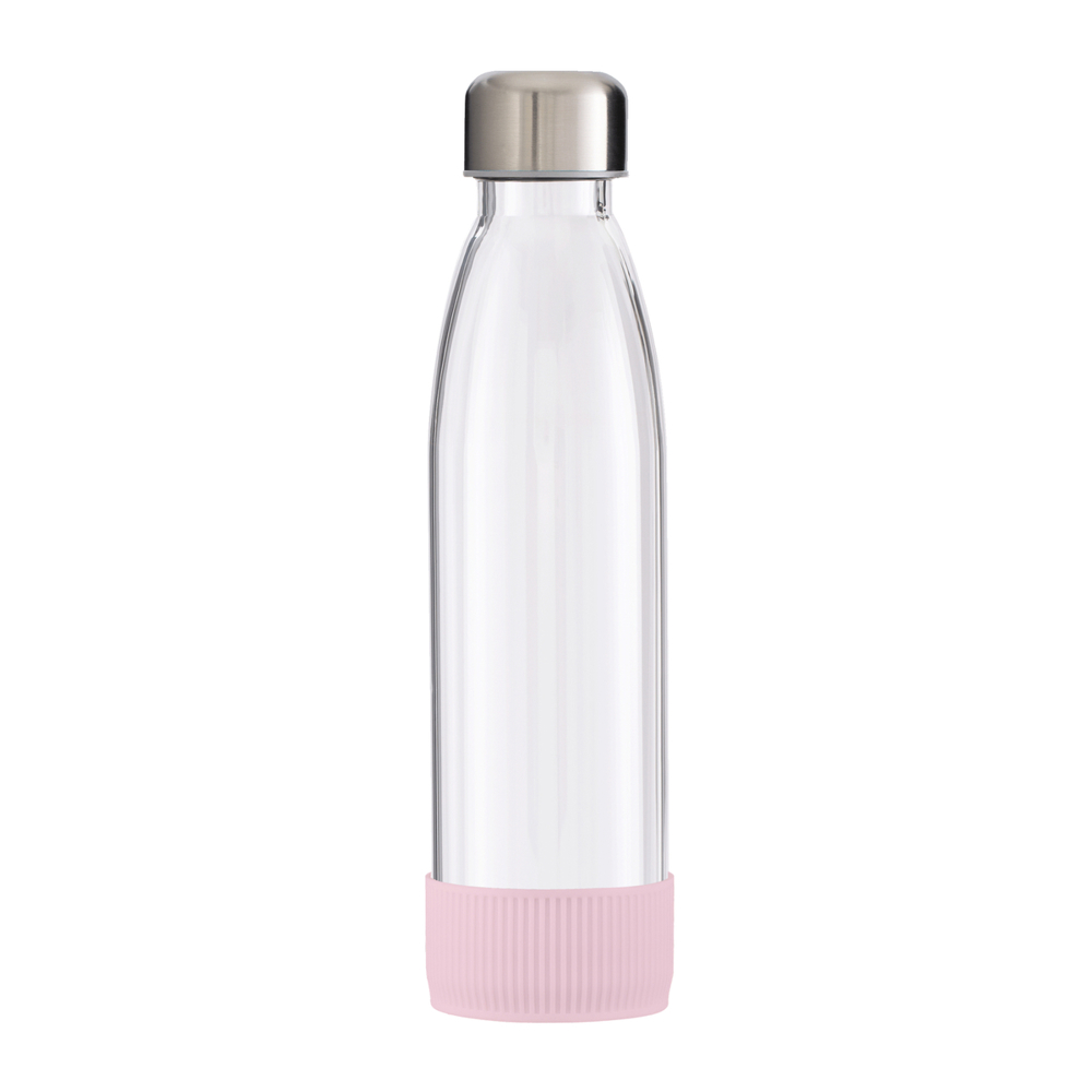 Fles GLASS - lichtmagenta, roze, zilver, transparant