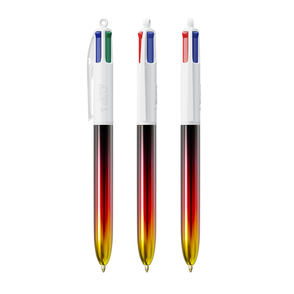 BIC® 4 Colours® Flags Collection + lanyard - Wit - Zwart - Rood - Geel