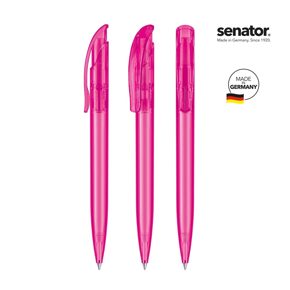 senator® Challenger Clear  retractable pen - roze rhodamine rood