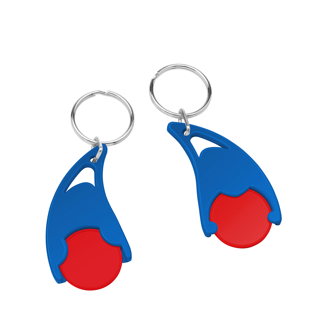 Chiphouder met winkelwagenmuntje 1€ "Epsilon" - rood/blauw
