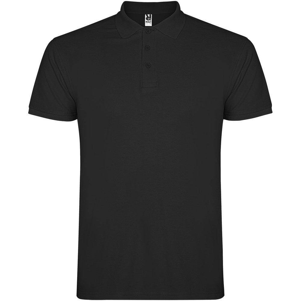 Star 200 g/m² herenpolo met korte mouwen - zwart