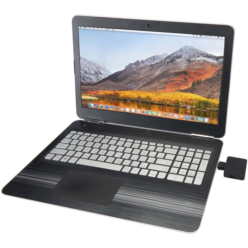 Gaia 4 poorts USB hub met uitgangen voor USB-A en Type-C en dubbele ingang van gerecycled plastic