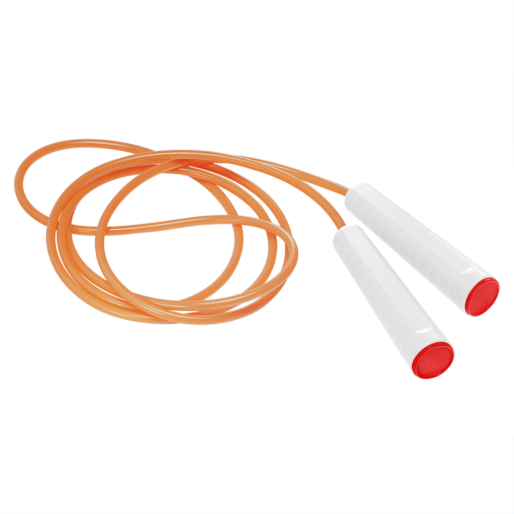Springtouw - wit/rood/neonoranje