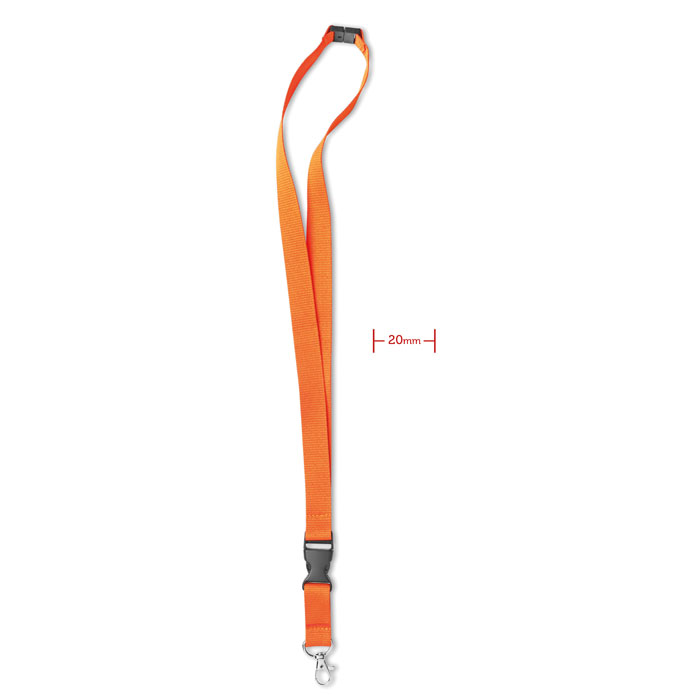 LANY - Lanyard, metalen haak. 20 mm - Oranje