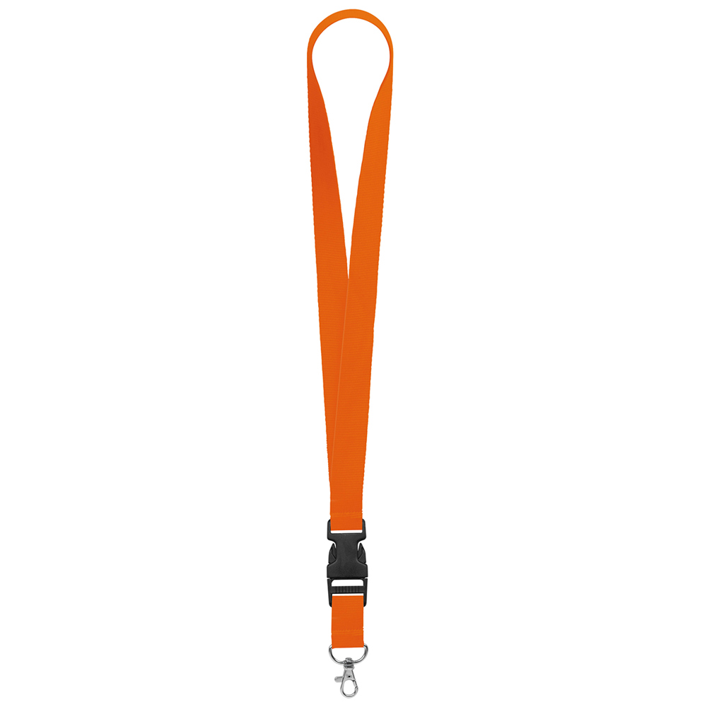 Keycord "standaard", breedte 25 mm - oranje-rood