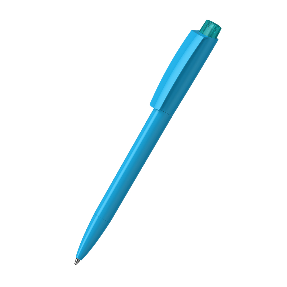 Klio-Eterna - Zeno high gloss/transparent - Drukknop-balpen - cyaan/turkoois transparant