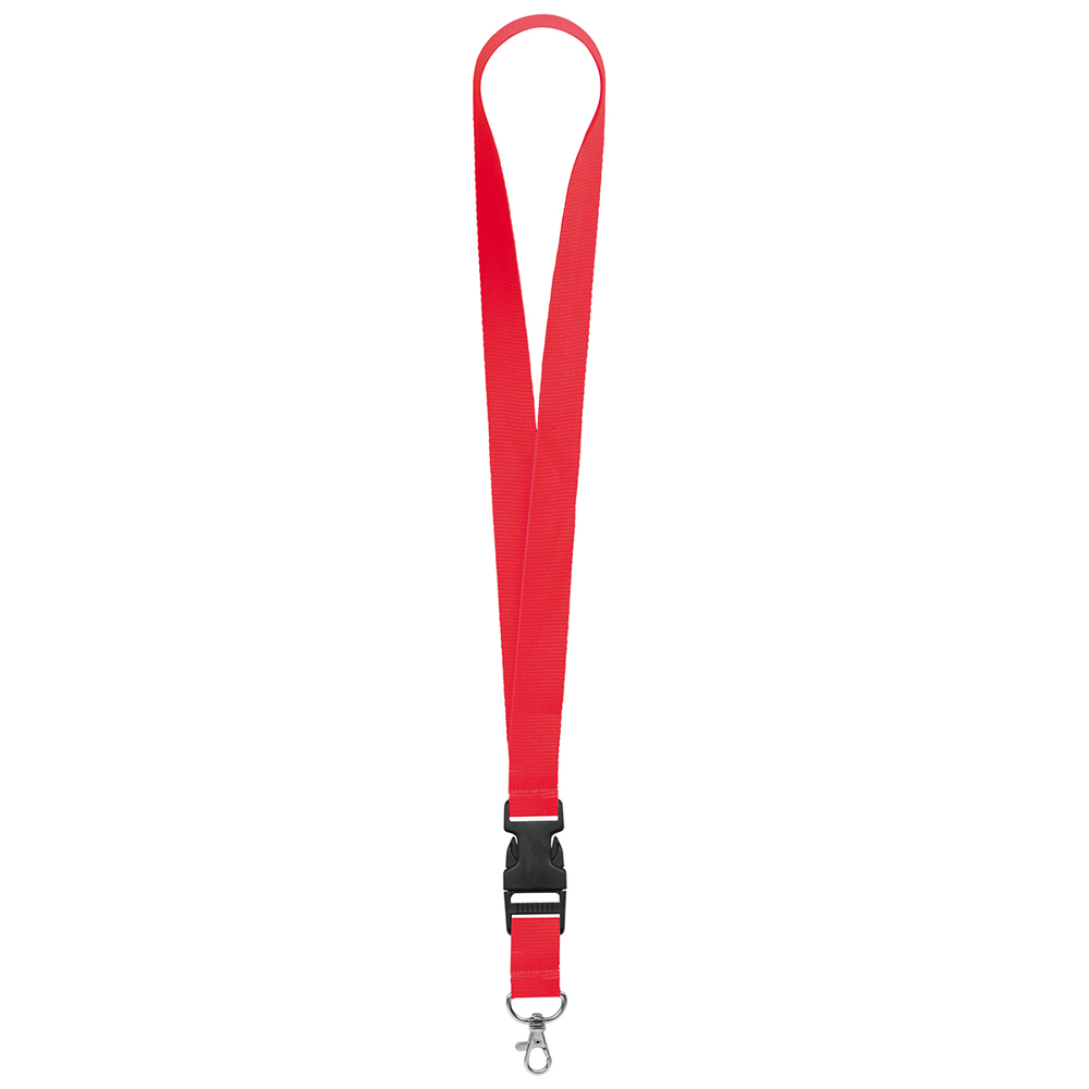 Keycord "standaard", breedte 25 mm - Felrood
