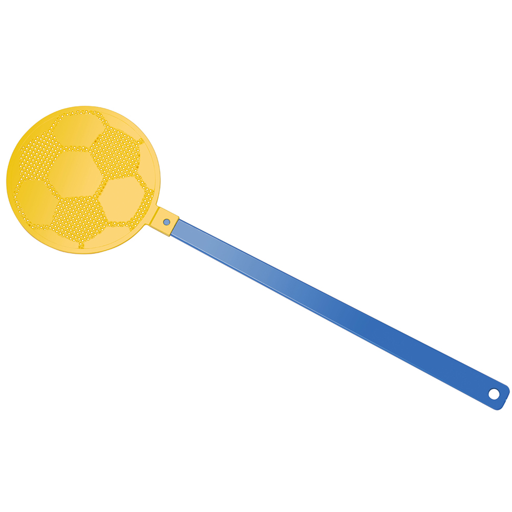 Vliegenmepper "voetbal" - blauw/geel
