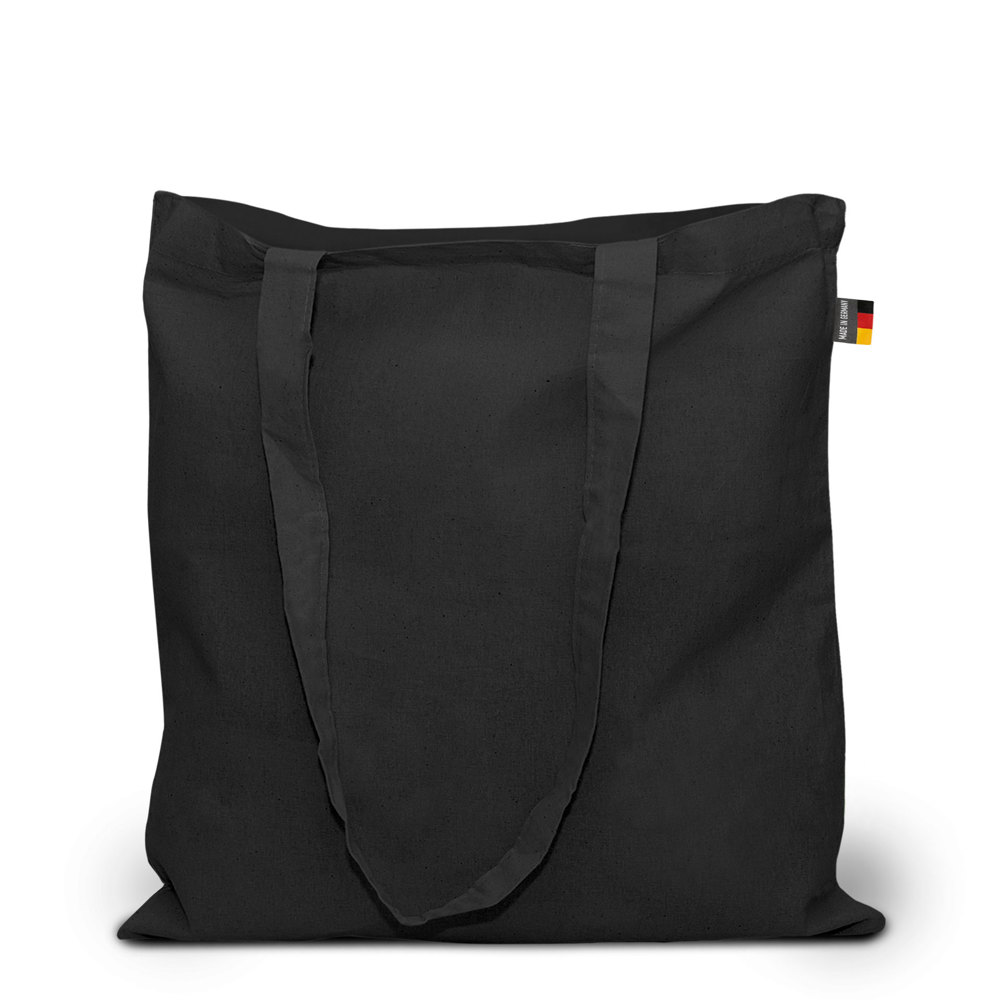 BREMEN – Katoenen tas met lange hengsels, Made in Germany - Zwart