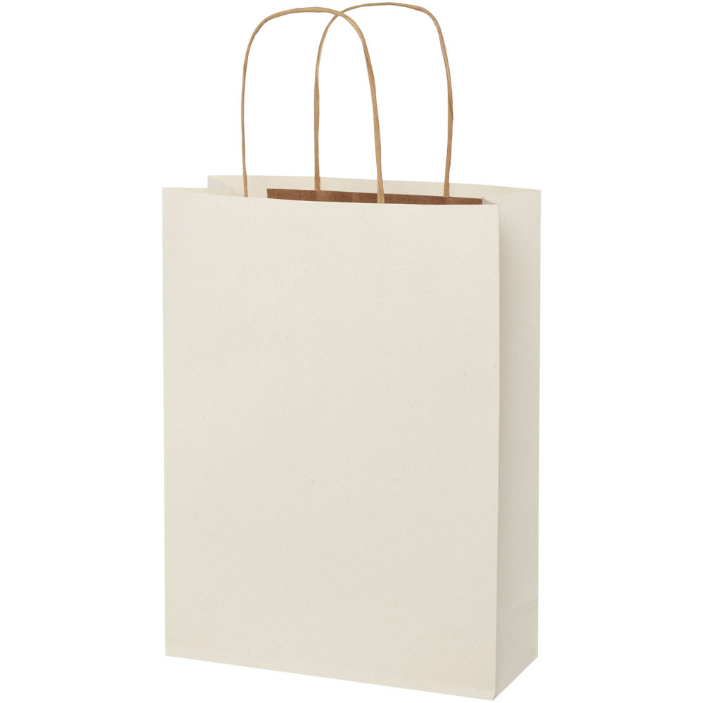 Papieren tas 150 g/m2 gemaakt van landbouwafval met gedraaide handgrepen - 24 x 9 x 32 cm