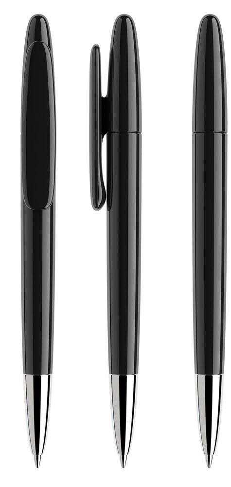 Prodir DS5 TPC Polished with Chrome Metal Nose-Cone - Black polished