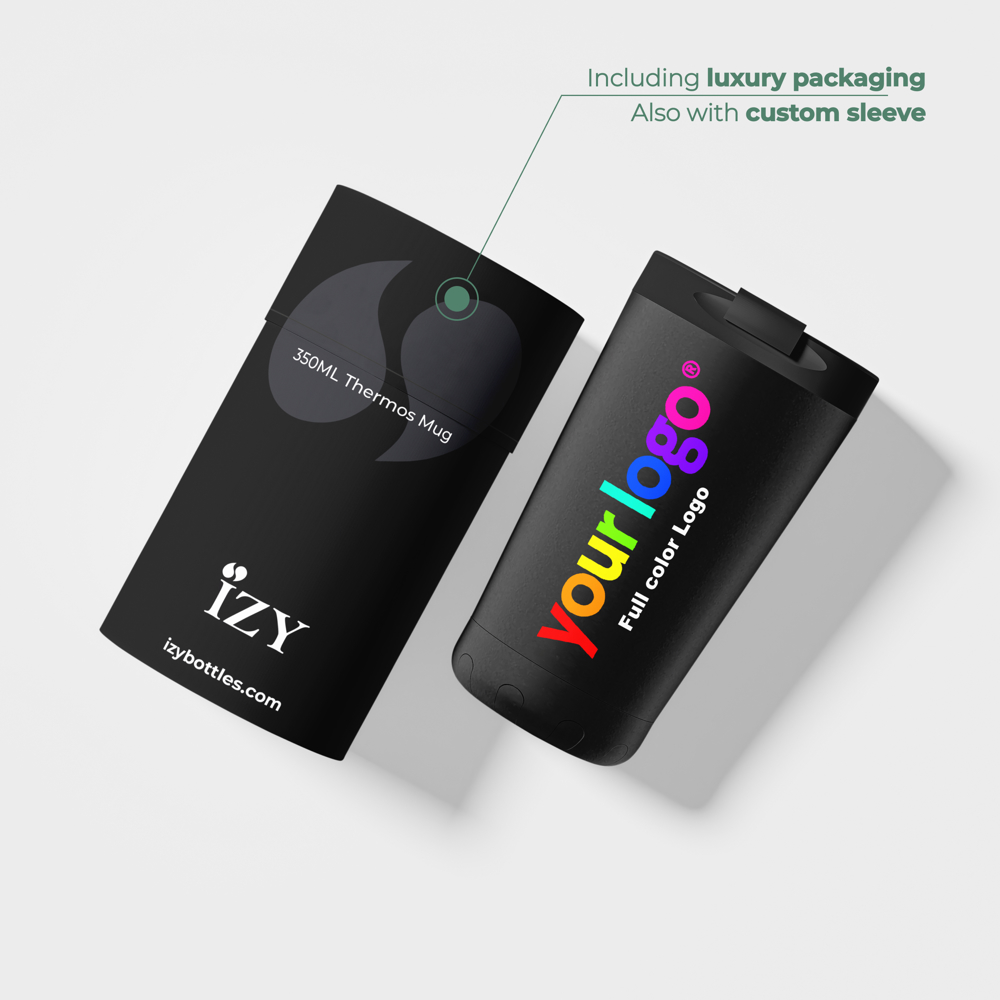 Thermosbeker / Koffiebeker - Zwart - 350 ml