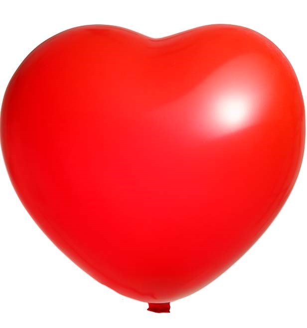 Reuzenballon hartvorm bedrukt Ø 90 cm - Rood (6045) Pastel